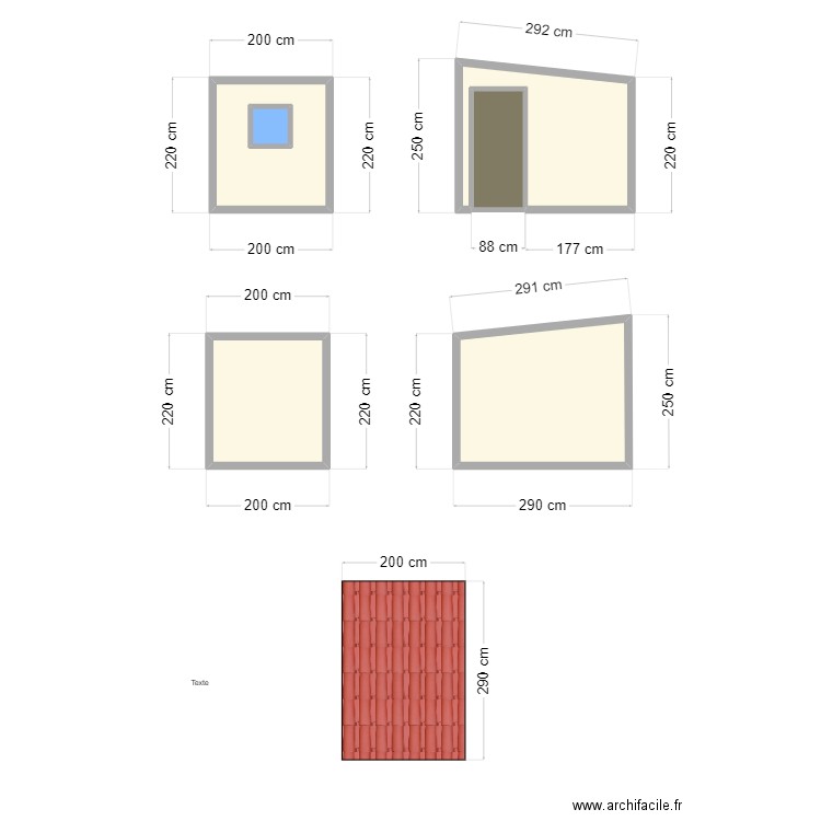 DP 4 carole façade local technique. Plan de 6 pièces et 19 m2