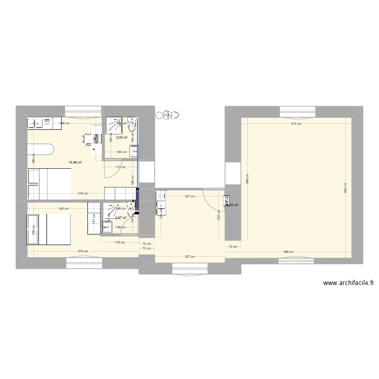 ST SEBASTIEN v2. Plan de 4 pièces et 78 m2