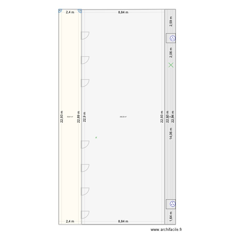 quai hygie. Plan de 3 pièces et 284 m2