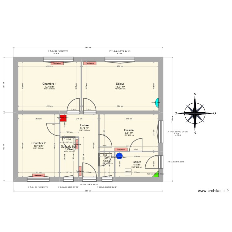 ML24018203 - ROUX Patrick - Plan existant. Plan de 8 pièces et 63 m2