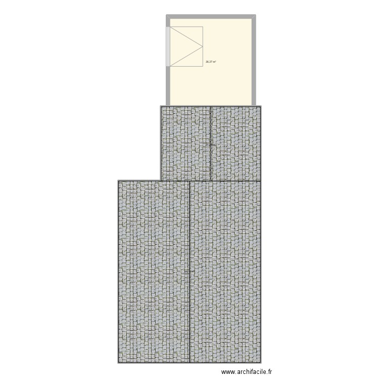 VUE AERIENNE GARAGE. Plan de 3 pièces et 139 m2