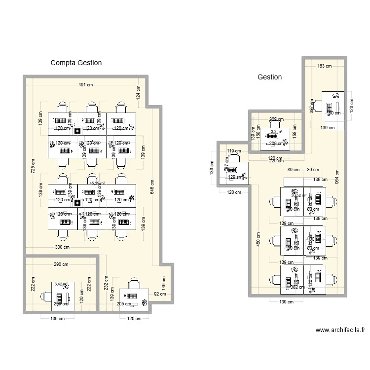 Compta Gestion. Plan de 4 pièces et 86 m2