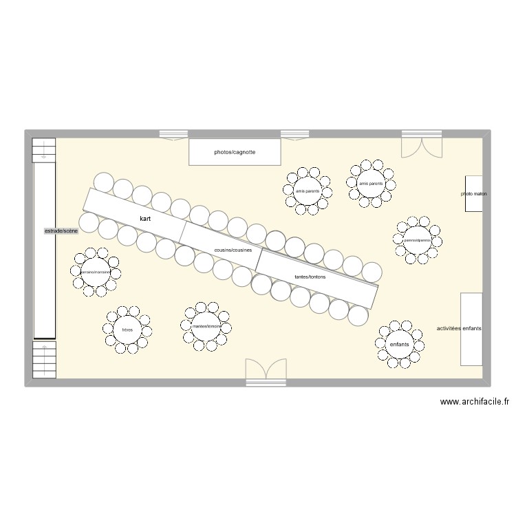 mariage . Plan de 1 pièce et 130 m2