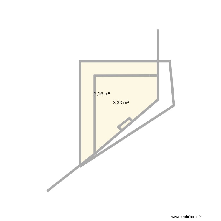 cuisnie ext maman. Plan de 2 pièces et 6 m2