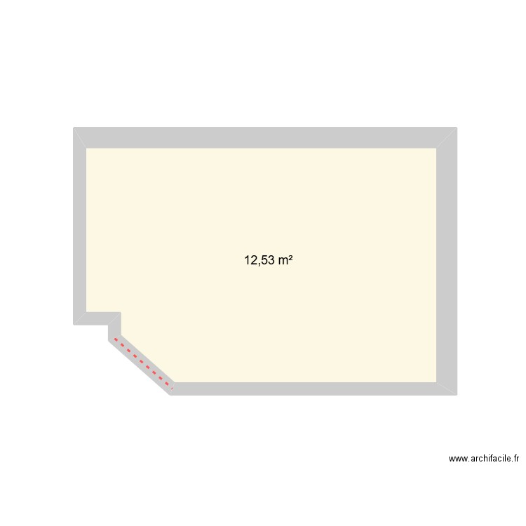 Chambre 2. Plan de 1 pièce et 13 m2