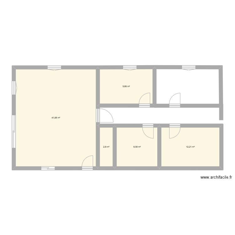 maison. Plan de 5 pièces et 75 m2