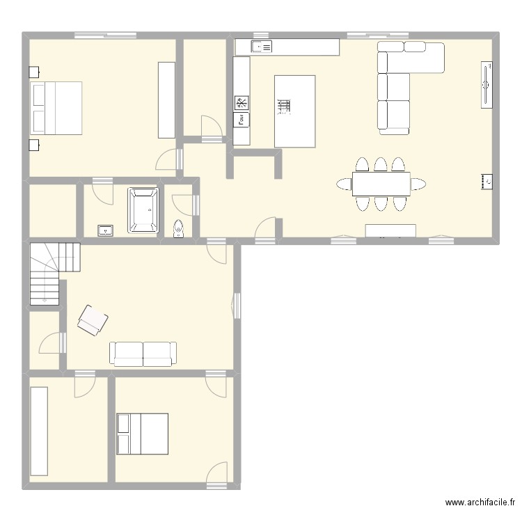 Casa. Plan de 7 pièces et 199 m2