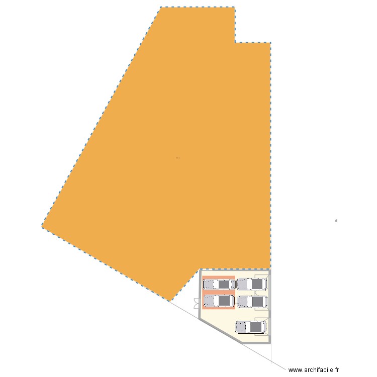 hyp 1 bis 3 portes de garage. Plan de 1 pièce et 88 m2