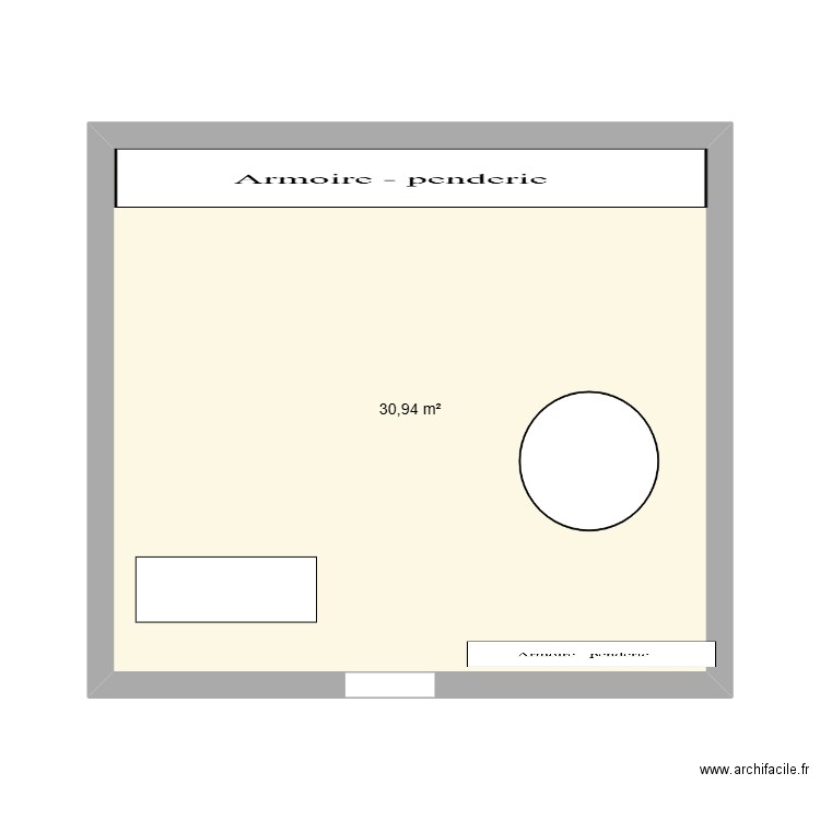 plan . Plan de 1 pièce et 31 m2