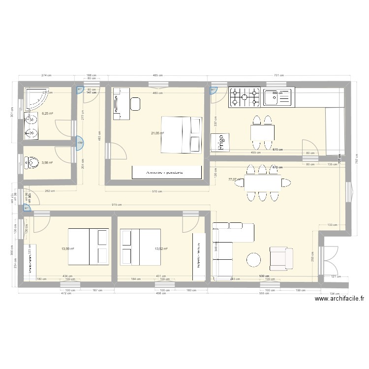 MAISON MODELE1. Plan de 6 pièces et 136 m2