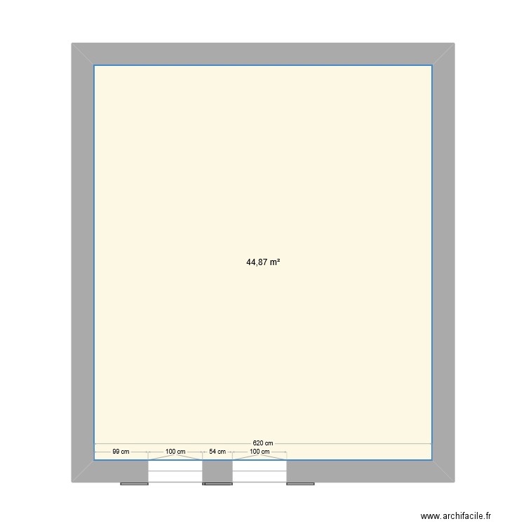 maison. Plan de 1 pièce et 45 m2