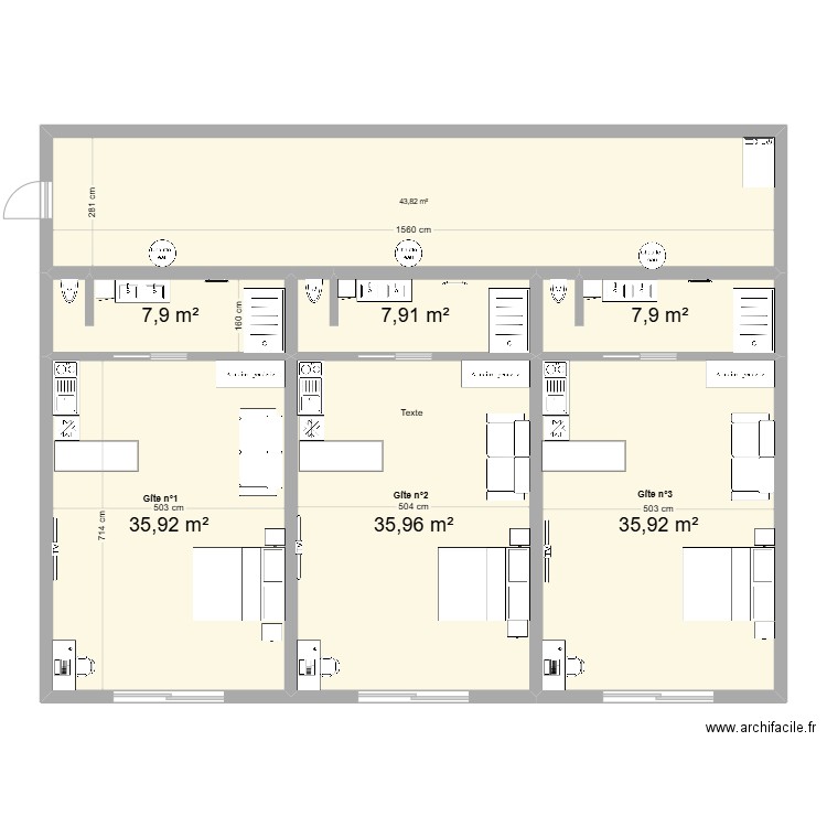 bas de villa. Plan de 7 pièces et 175 m2