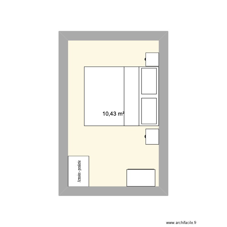 chambre parents. Plan de 1 pièce et 10 m2