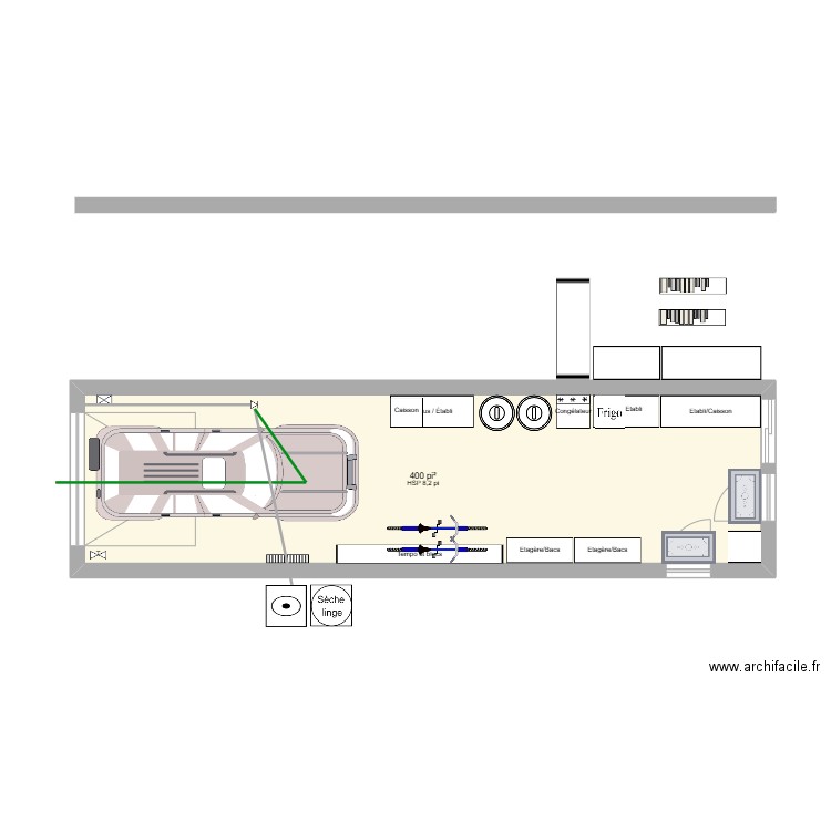 Garage24. Plan de 1 pièce et 37 m2