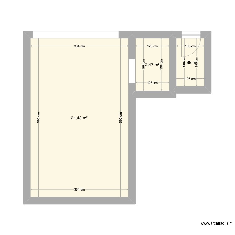 NAZET. Plan de 3 pièces et 26 m2