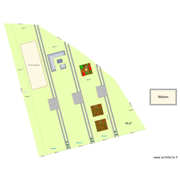 Talus. Plan de 1 pièce et 25 m2