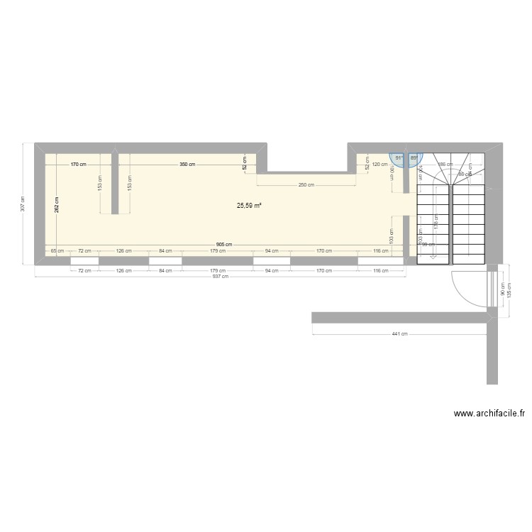 annexe. Plan de 1 pièce et 26 m2