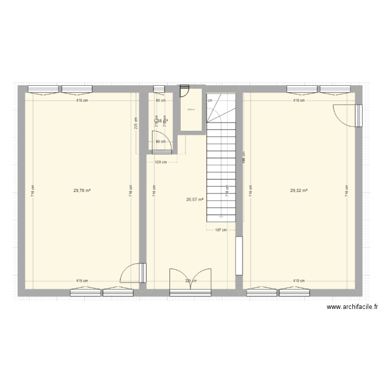 RDC NOM. Plan de 1 pièce et 6 m2