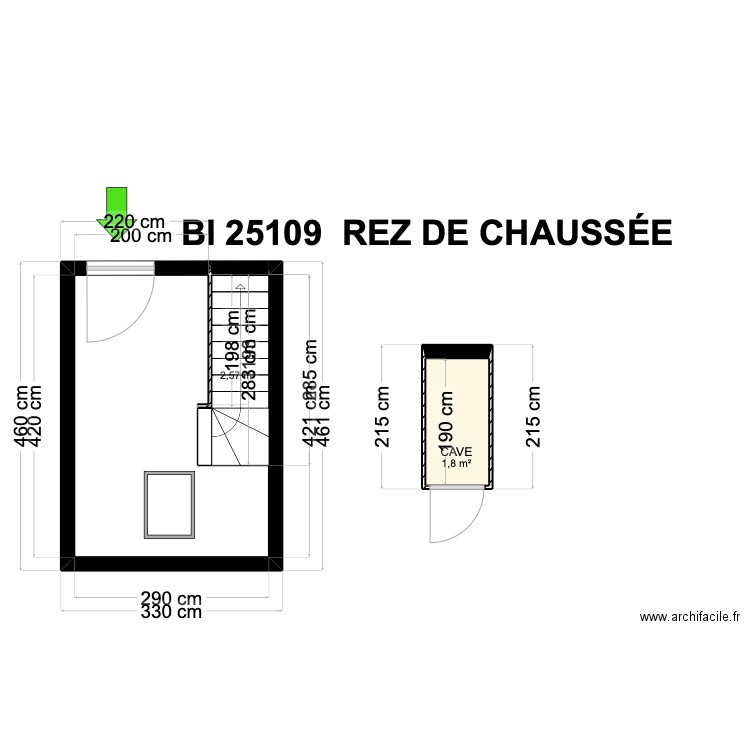 BI 25109. Plan de 13 pièces et 96 m2