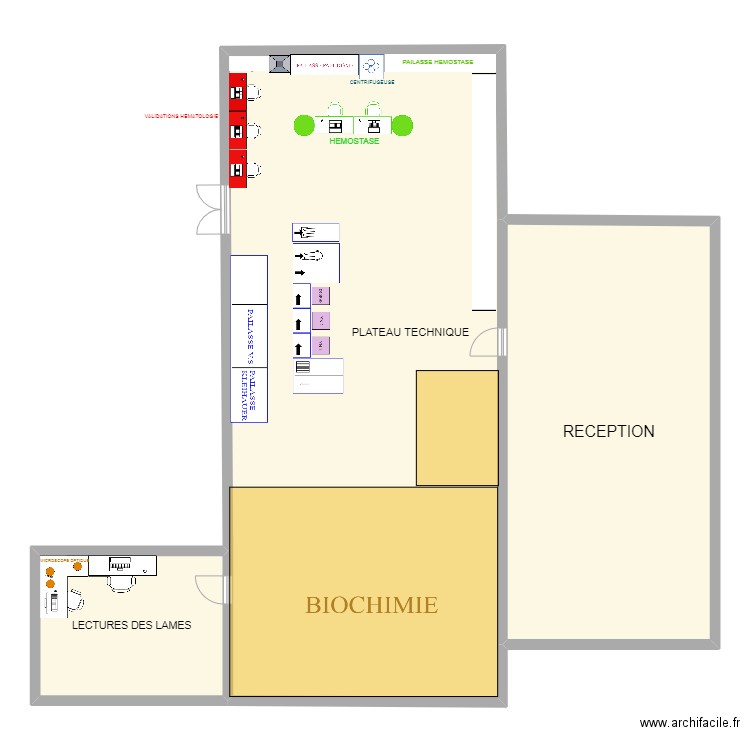 PLAN HEMATOLOGIE. Plan de 3 pièces et 229 m2