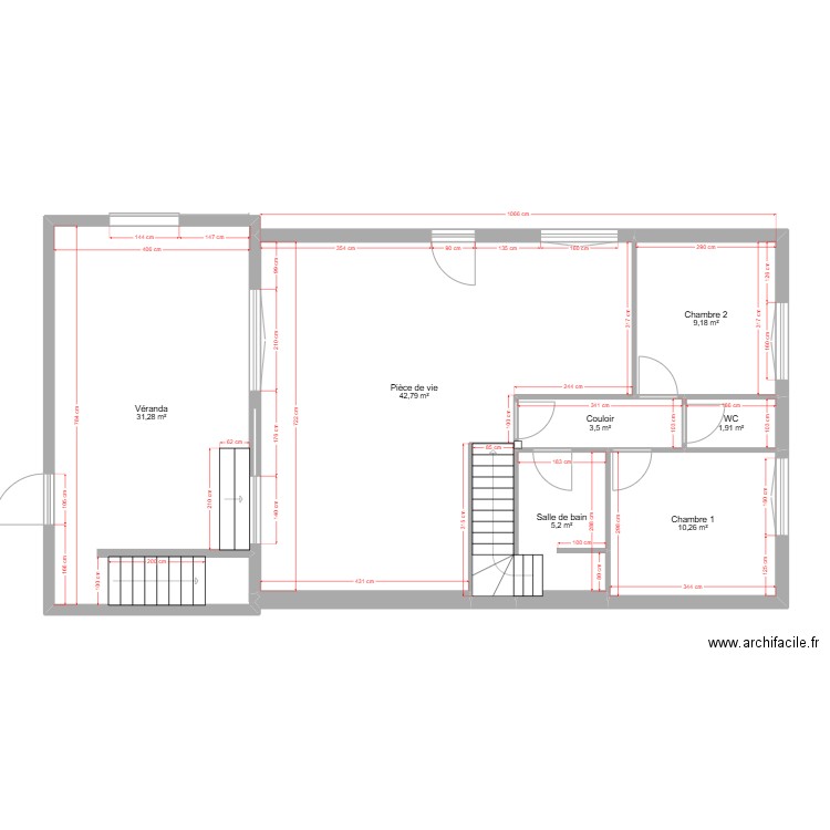 Plan définitif - Côtes - Rez-de-Chaussé - Maison 60 Saint Louis. Plan de 8 pièces et 107 m2