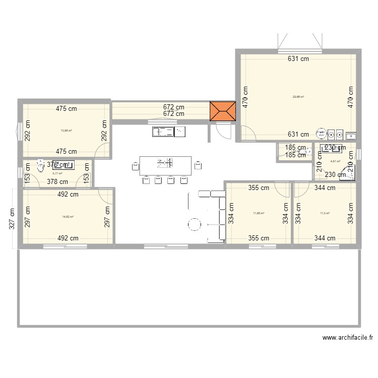 aups 3. Plan de 9 pièces et 100 m2