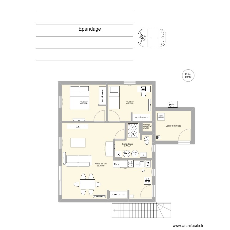 2 logements Tréflez. Plan de 13 pièces et 155 m2