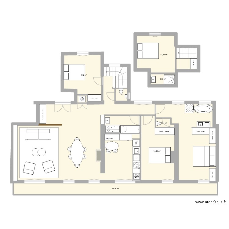 6 LAURISTON 2. Plan de 8 pièces et 157 m2