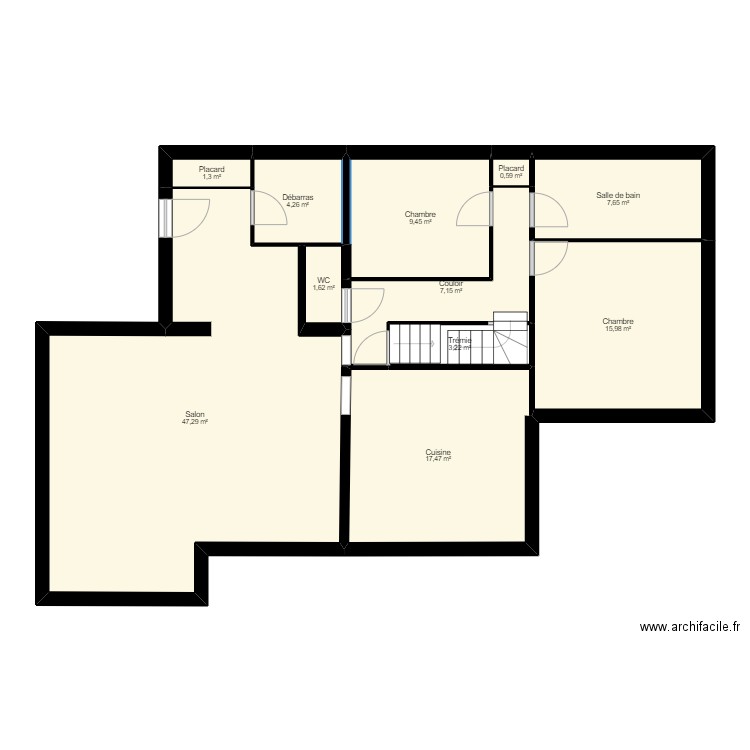 Beau1. Plan de 11 pièces et 116 m2