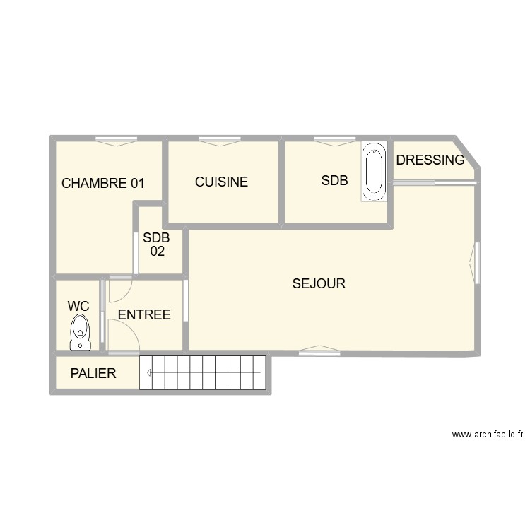 ETAGE 01GUIGUI NIMES. Plan de 9 pièces et 32 m2