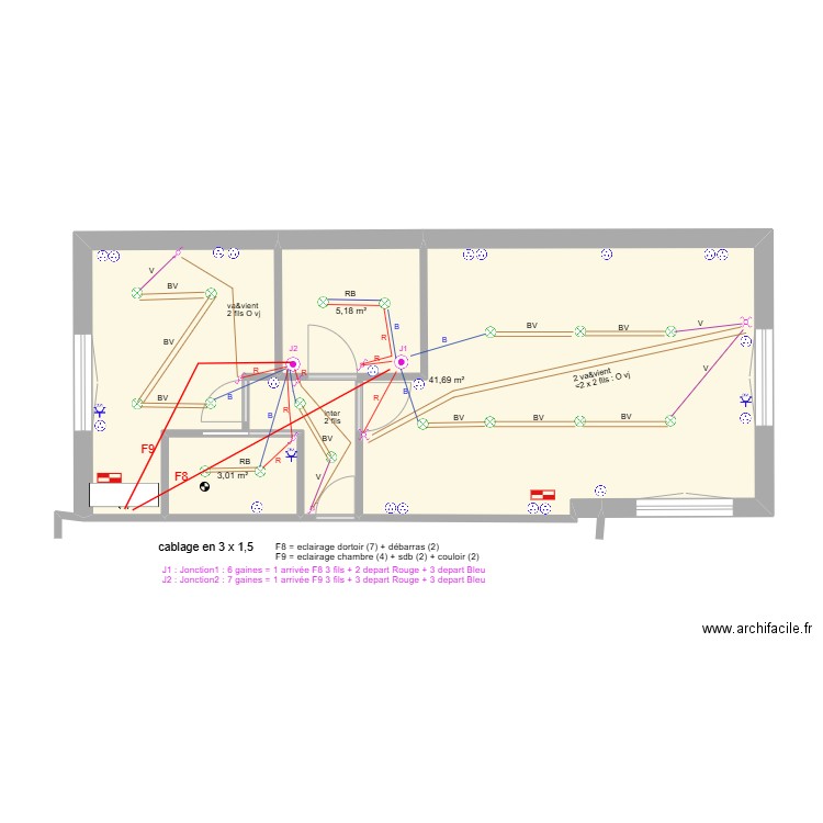 ext_elec_eclairage_3. Plan de 3 pièces et 50 m2