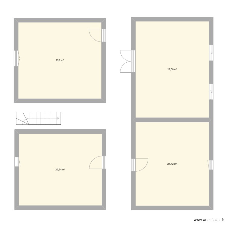 diey. Plan de 4 pièces et 101 m2