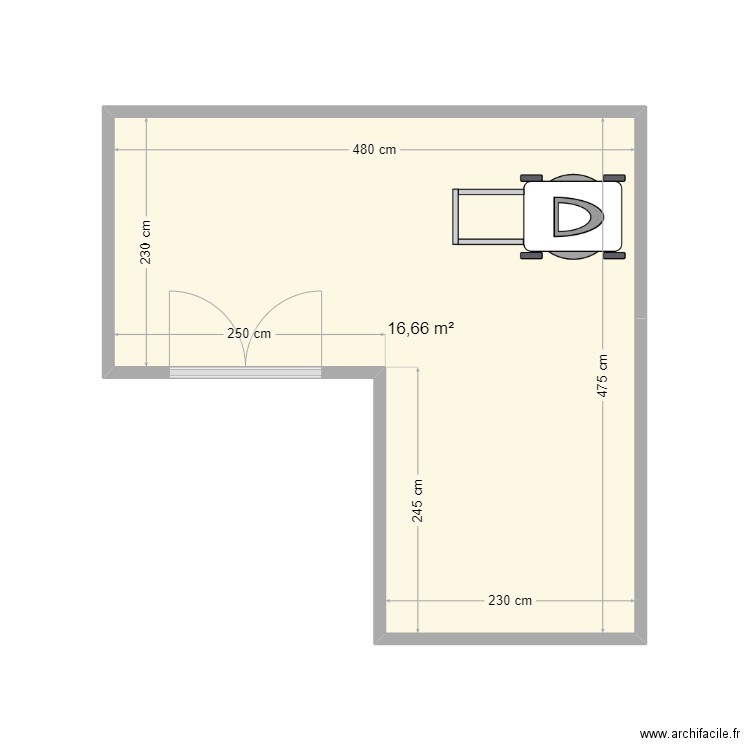 Abri de jardin. Plan de 1 pièce et 17 m2