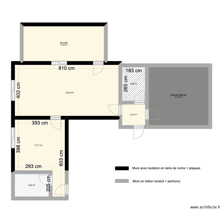 Bureau Héron 2025. Plan de 7 pièces et 101 m2