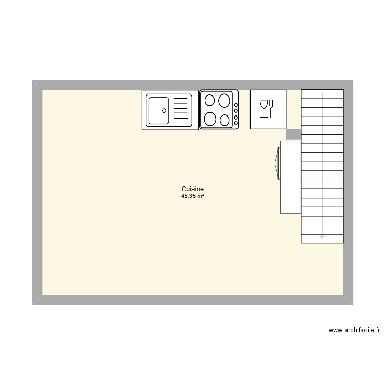 VGenies. Plan de 1 pièce et 45 m2