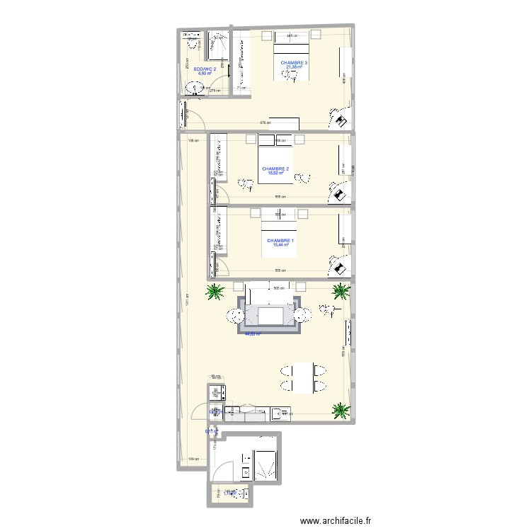 Imhaus V8. Plan de 8 pièces et 104 m2