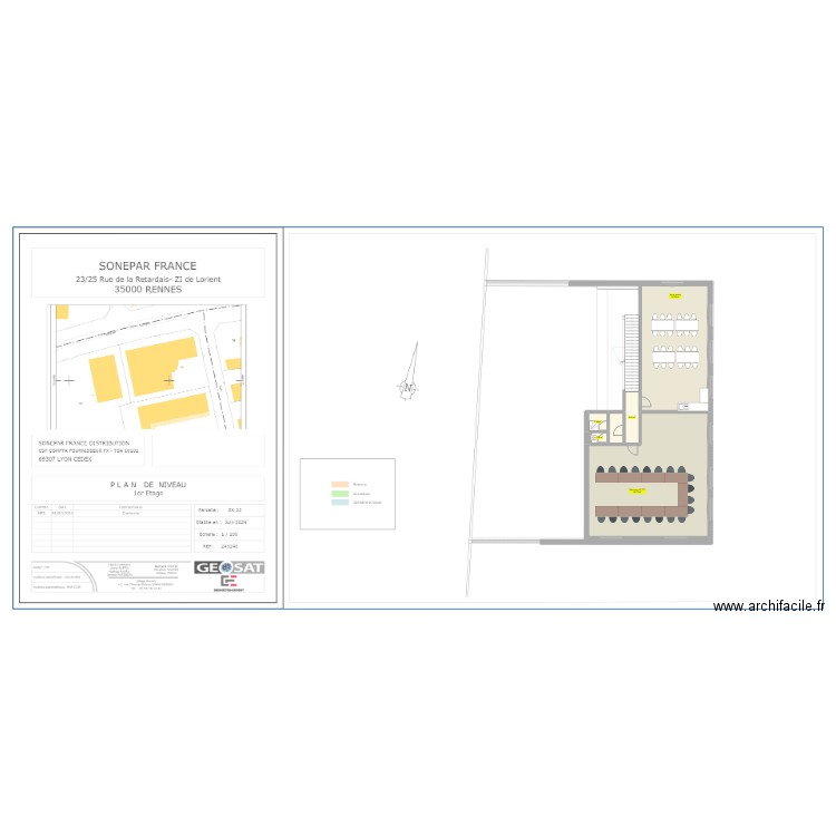 1A4 Rennes R+1 s max v1. Plan de 7 pièces et 142 m2