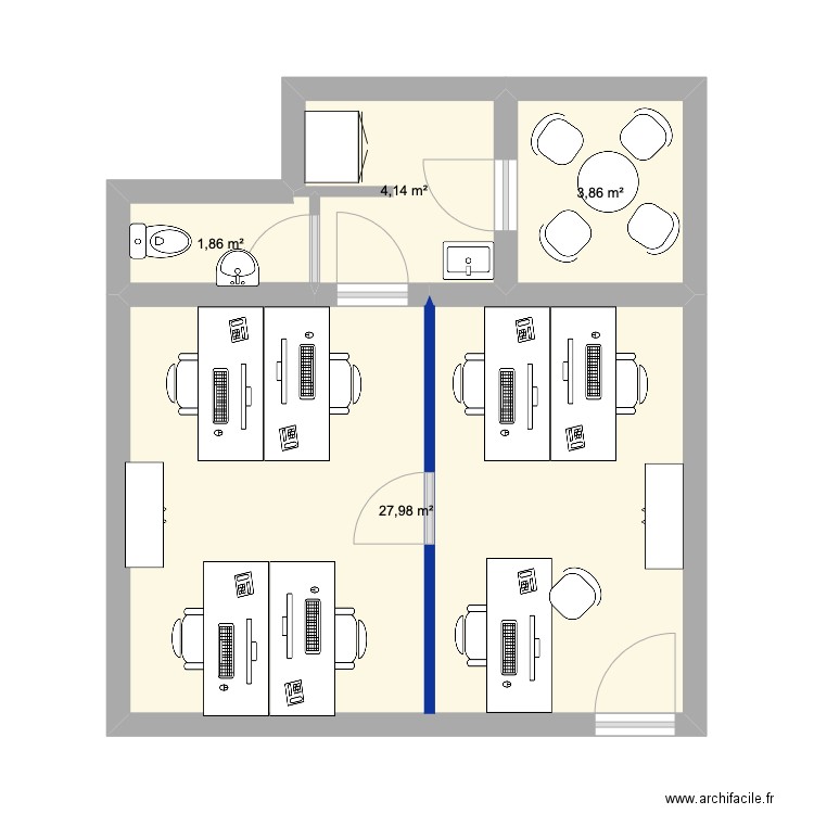 39 Auguste Renoir - Etude 1. Plan de 4 pièces et 38 m2