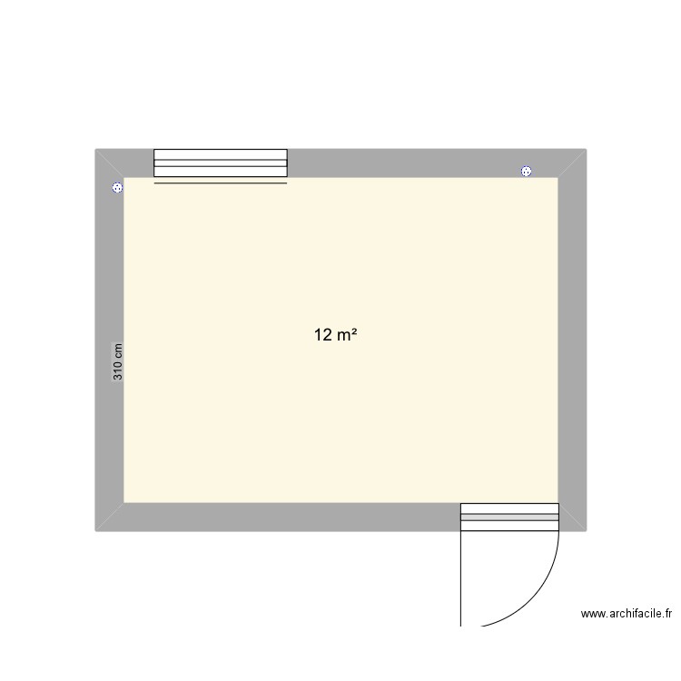 Labohtv. Plan de 1 pièce et 12 m2