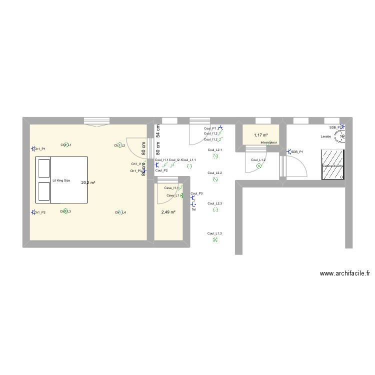 Maison_Villers. Plan de 3 pièces et 24 m2