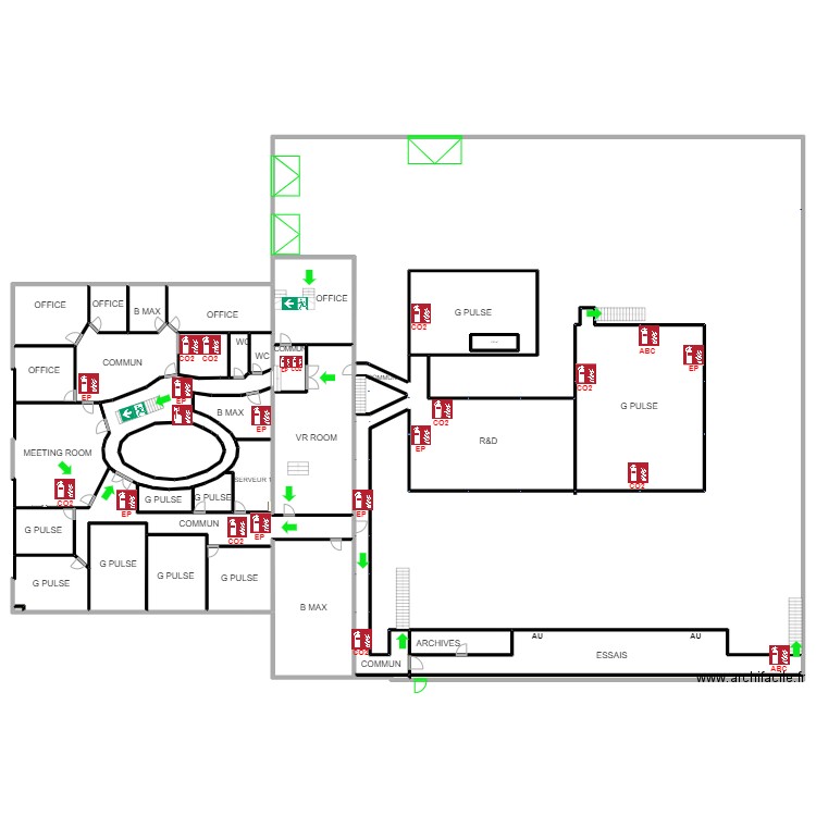 VOLTA R+1. Plan de 39 pièces et 2230 m2