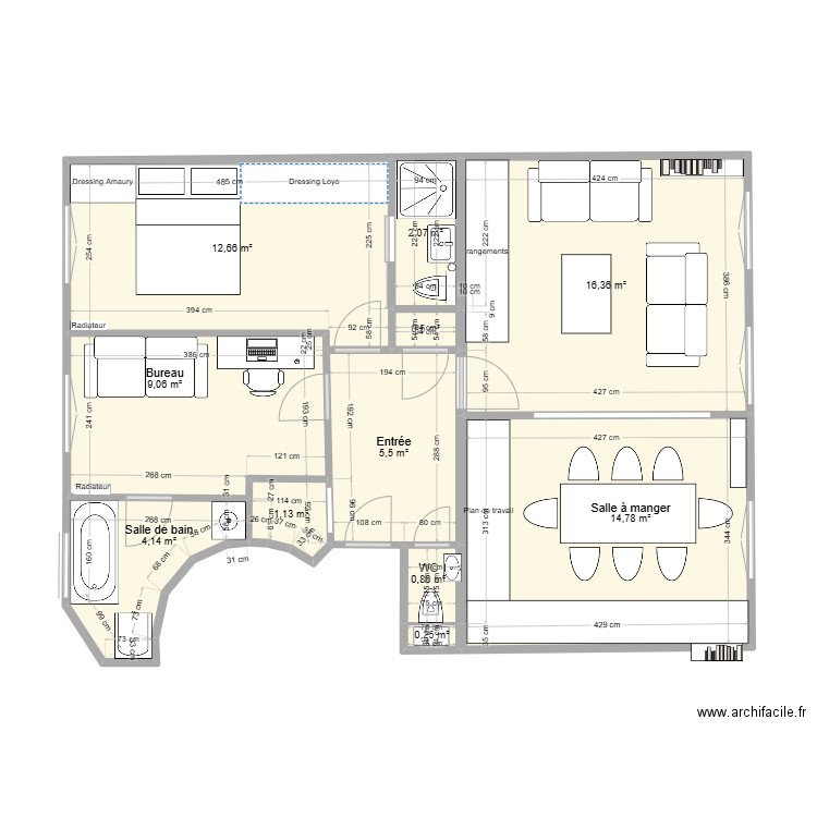 parme v5 maria. Plan de 11 pièces et 67 m2