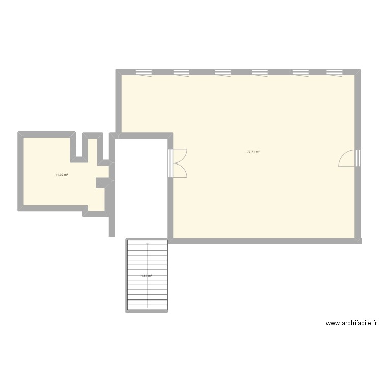 salle104B. Plan de 3 pièces et 94 m2