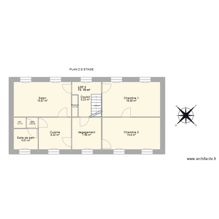 MONTMEAS. Plan de 28 pièces et 230 m2