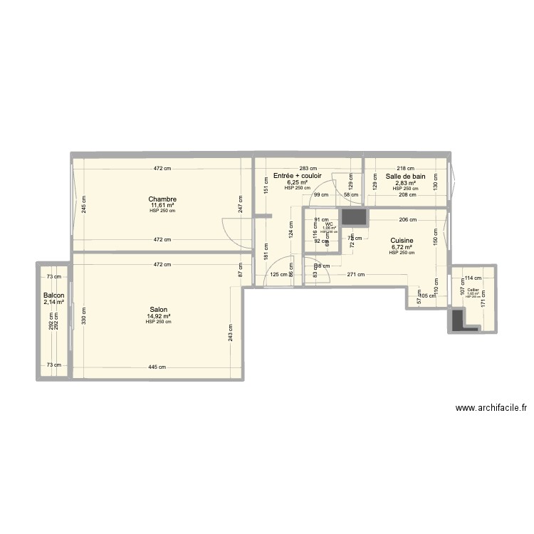 Appart Dreux. Plan de 10 pièces et 48 m2