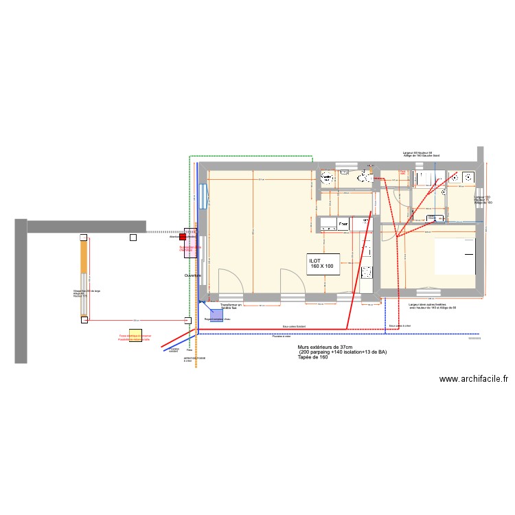 Plan au 18 Déc 24. Plan de 3 pièces et 74 m2