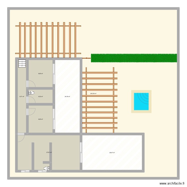 Bled étage . Plan de 8 pièces et 493 m2