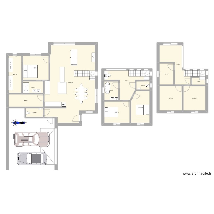 Distroff 4. Plan de 16 pièces et 190 m2