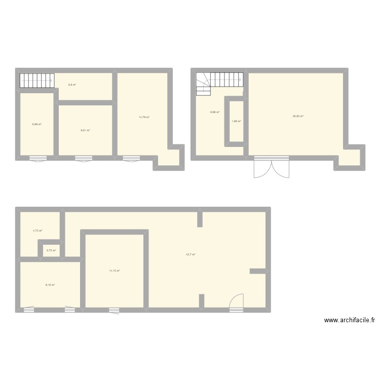 Maison travaux. Plan de 12 pièces et 148 m2