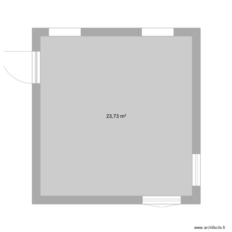 Accueil NSI plastique . Plan de 1 pièce et 24 m2